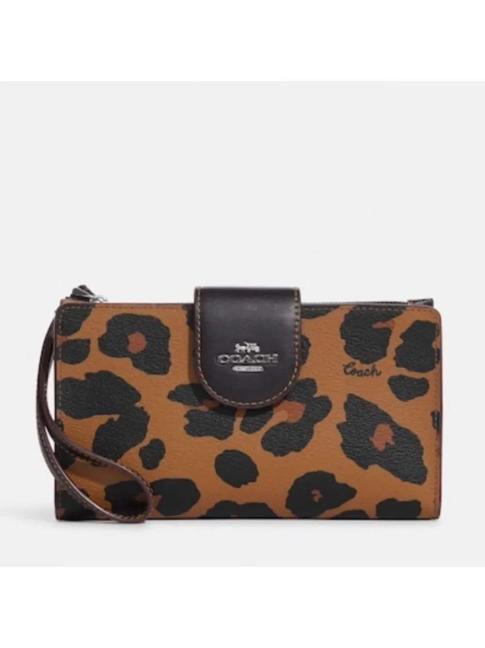 Coach Tech Wallet With Leopard Print NWT
